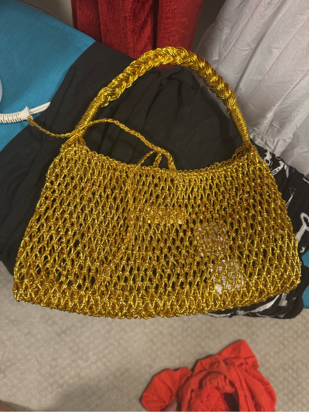 J Crew Hand Knotted Cadiz Small Bag - metallic- NWT - Picture 2 of 3